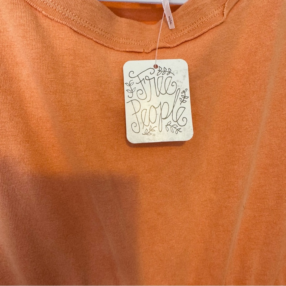NWT FREE PEOPLE Sz S CARISSA TEE DRESS MAXI TEE SHIRT DRESS IN 🍑 PEACH - Picture 3 of 11
